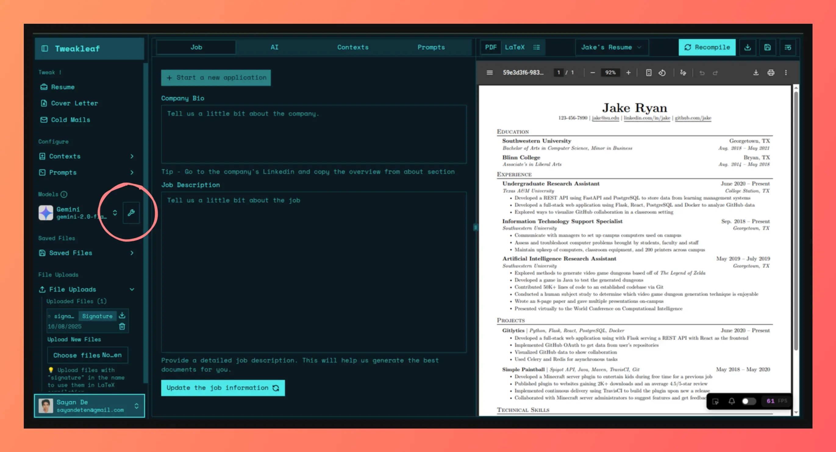 Configure button screenshot